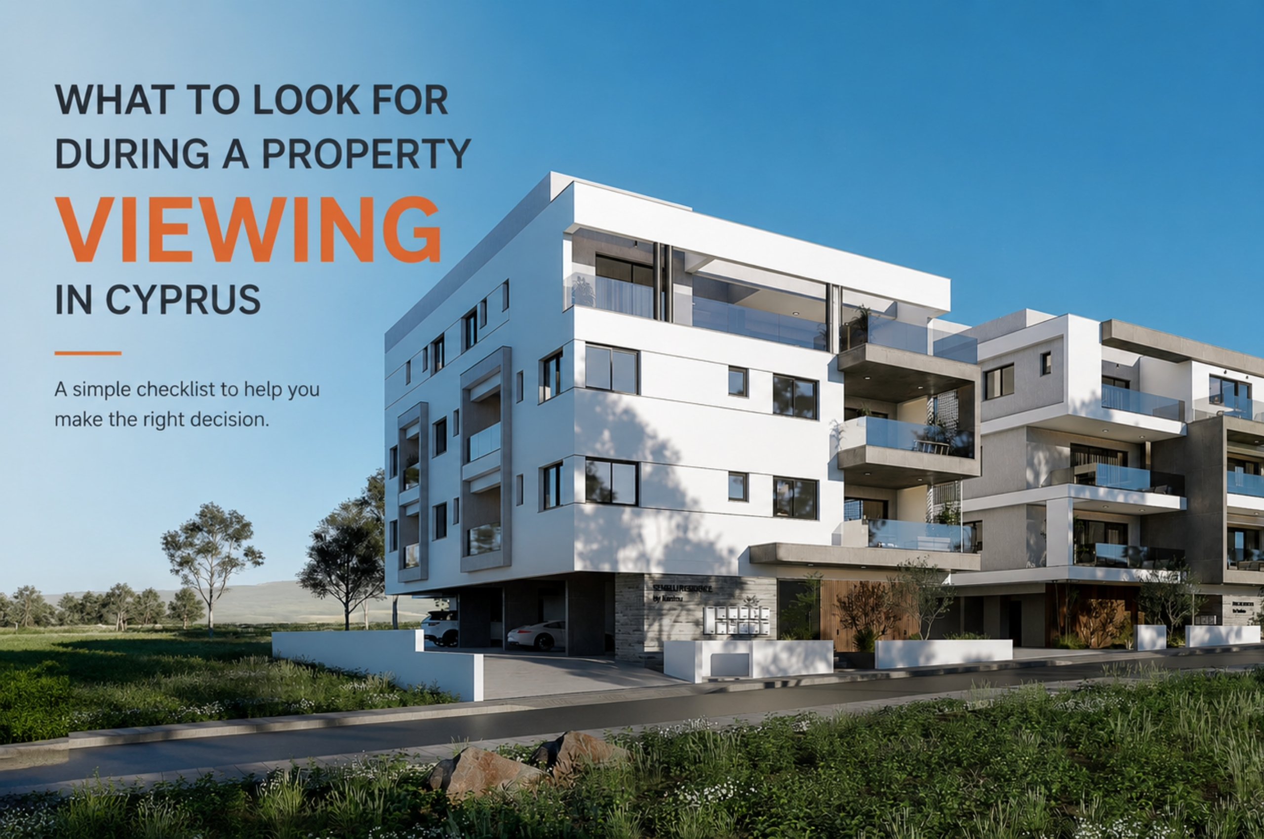 House Viewing Checklist Nicosia Cyprus showing a modern residential apartment development in Nicosia